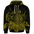 Hawaiian Map Turtle Hibiscus Polynesian Zip Hoodie Yellow - Polynesian Pride