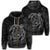 Hawaiian Map Turtle Kanaka Hibiscus Polynesian Zip Hoodie Gray Unisex Art - Polynesian Pride
