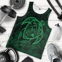 Hawaiian Map Turtle Kanaka Hibiscus Polynesian Tank Top - Green - AH - Polynesian Pride