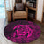 Hawaiian Map Turtle Kanaka Hibiscus Polynesian Round Carpet - Pink - AH - Polynesian Pride