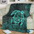 Hawaiian Map Turtle Kanaka Hibiscus Polynesian Premium Blankets - Turquoise - AH - Polynesian Pride