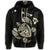 Hawaiian Map Turtle Ohana Hibicus Polynesian Zip Hoodie Beige - Polynesian Pride