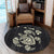 Hawaiian Map Turtle Ohana Hibicus Polynesian Round Carpet - Beige - AH - Polynesian Pride