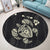 Hawaiian Map Turtle Ohana Hibicus Polynesian Round Carpet - Beige - AH - Polynesian Pride