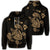 Hawaiian Map Turtle Ohana Hibicus Polynesian Zip Hoodie Gold Unisex Art - Polynesian Pride