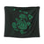 Hawaiian Map Turtle Ohana Hibicus Polynesian Tapestry - Green - AH Wall Tapestry Black - Polynesian Pride