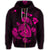 Hawaiian Map Turtle Ohana Hibicus Polynesian Zip Hoodie Pink - Polynesian Pride