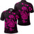 Hawaiian Map Turtle Ohana Hibicus Polynesian Polo Shirt Pink Unisex Black - Polynesian Pride