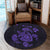 Hawaiian Map Turtle Ohana Hibicus Polynesian Round Carpet - Purple - AH - Polynesian Pride