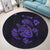 Hawaiian Map Turtle Ohana Hibicus Polynesian Round Carpet - Purple - AH - Polynesian Pride