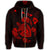 Hawaiian Map Turtle Ohana Hibicus Polynesian Zip Hoodie Red - Polynesian Pride