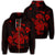Hawaiian Map Turtle Ohana Hibicus Polynesian Zip Hoodie Red Unisex Art - Polynesian Pride