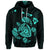 Custom Hawaiian Map Turtle Ohana Hibicus Polynesian Hoodie Turquoise - Polynesian Pride