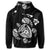 Hawaiian Map Turtle Ohana Hibicus Polynesian Zip Hoodie White - Polynesian Pride