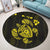 Hawaiian Map Turtle Ohana Hibicus Polynesian Round Carpet - Yellow - AH - Polynesian Pride