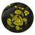 Hawaiian Map Turtle Ohana Hibicus Polynesian Round Carpet - Yellow - AH Round Carpet Luxurious Plush - Polynesian Pride