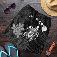 Hawaiian Map Turtle Plumeria Hibiscus Fish Hook Polynesian Men's Shorts - AH Art - Polynesian Pride