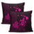 Hawaiian Map Turtle Plumeria Hibiscus Fish Hook Polynesian Pillow Covers Pink - AH - Polynesian Pride