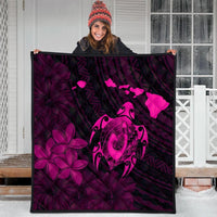 Hawaiian Map Turtle Plumeria Hibiscus Fish Hook Polynesian Premium Quilts Pink - AH - Polynesian Pride