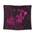 Hawaiian Map Turtle Plumeria Hibiscus Fish Hook Polynesian Tapestry Pink - AH Wall Tapestry Black - Polynesian Pride