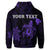 Custom Hawaiian Map Turtle Plumeria Hibiscus Fish Hook Polynesian Hoodie Purple - Polynesian Pride