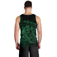 Hawaiian Map Turtle Tattoo Hibiscus Plumeria Polynesian Tank Top - Green - AH - Polynesian Pride