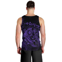 Hawaiian Map Turtle Tattoo Hibiscus Plumeria Polynesian Tank Top - Purple - AH - Polynesian Pride