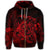Hawaiian Map Turtle Tattoo Hibiscus Plumeria Polynesian Zip Hoodie Red - Polynesian Pride