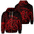 Hawaiian Map Turtle Tattoo Hibiscus Plumeria Polynesian Zip Hoodie Red Unisex Art - Polynesian Pride