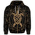 Hawaiian Map Turtle Wave Polynesian Zip Hoodie Gold - Polynesian Pride