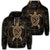 Hawaiian Map Turtle Wave Polynesian Zip Hoodie Gold Unisex Art - Polynesian Pride