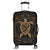 Hawaiian Map Turtle Wave Polynesian Luggage Covers Gold - AH Black - Polynesian Pride