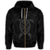Hawaiian Map Turtle Wave Polynesian Zip Hoodie Gray - Polynesian Pride