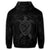 Hawaiian Map Turtle Wave Polynesian Zip Hoodie Gray - Polynesian Pride