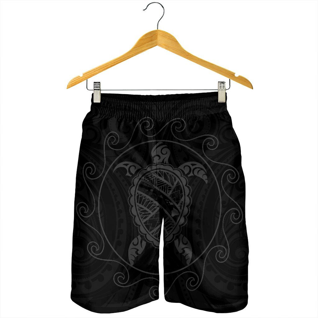 Hawaiian Map Turtle Wave Polynesian Men's Shorts Gray - AH - Polynesian Pride