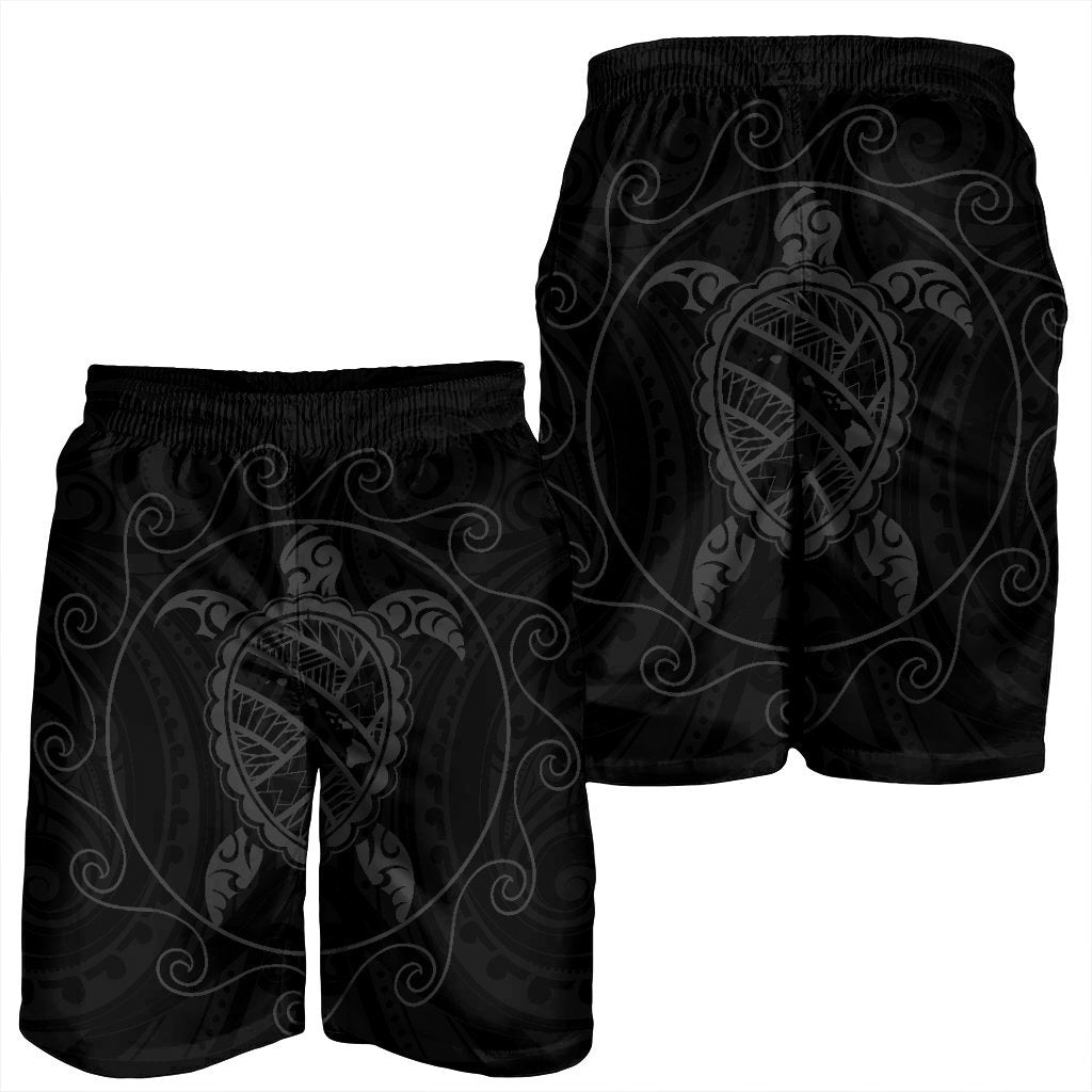 Hawaiian Map Turtle Wave Polynesian Men's Shorts Gray - AH - Polynesian Pride