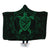 Hawaiian Map Turtle Wave Polynesian Hooded Blanket Green - AH Hooded Blanket White - Polynesian Pride