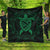 Hawaiian Map Turtle Wave Polynesian Premium Quilts Green - AH Black - Polynesian Pride