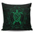 Hawaiian Map Turtle Wave Polynesian Pillow Covers Green - AH Pillow Covers Black - Polynesian Pride