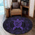 Hawaiian Map Turtle Wave Polynesian Round Carpet Purple - AH - Polynesian Pride