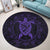 Hawaiian Map Turtle Wave Polynesian Round Carpet Purple - AH - Polynesian Pride