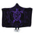 Hawaiian Map Turtle Wave Polynesian Hooded Blanket Purple - AH Hooded Blanket White - Polynesian Pride