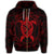 Hawaiian Map Turtle Wave Polynesian Zip Hoodie Red - Polynesian Pride