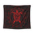 Hawaiian Map Turtle Wave Polynesian Tapestry Red - AH Wall Tapestry Black - Polynesian Pride