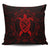 Hawaiian Map Turtle Wave Polynesian Pillow Covers Red - AH Pillow Covers Black - Polynesian Pride