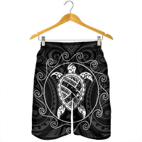 Hawaiian Map Turtle Wave Polynesian Men's Shorts White - AH - Polynesian Pride