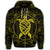 Hawaiian Map Turtle Wave Polynesian Zip Hoodie Yellow - Polynesian Pride