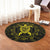 Hawaiian Map Turtle Wave Polynesian Round Carpet Yellow - AH - Polynesian Pride