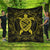 Hawaiian Map Turtle Wave Polynesian Premium Quilts Yellow - AH Black - Polynesian Pride