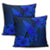 Hawaiian Map Whale Swim Hibiscus Polynesian Pillow Covers - Blue - AH - Polynesian Pride